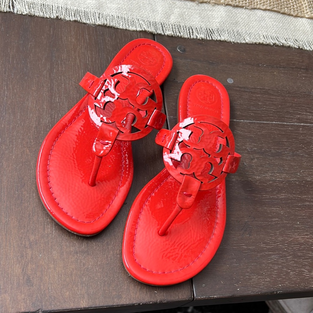 Tory Burch Miller sandals. Patent leather Worn Once. Size 7.5